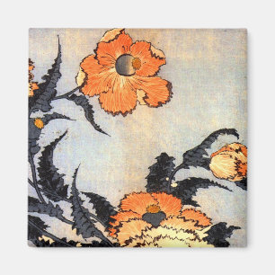 芥子の花, 北斎 Poppies, Hokusai, Ukiyoe Magnet