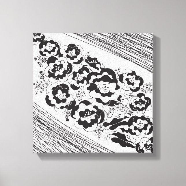 花うさぎ03。〜Flowers with rabbit 03〜 Canvas Print (Front)