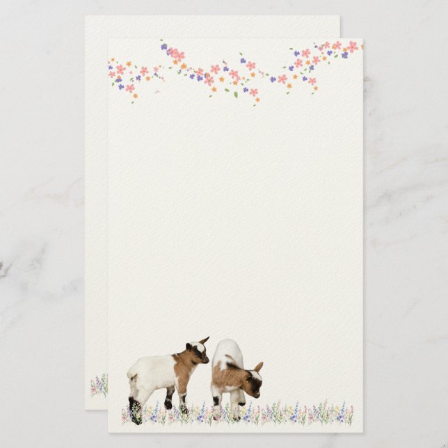 花とかわいい子ヤギ♡ STATIONERY (Front/Back)