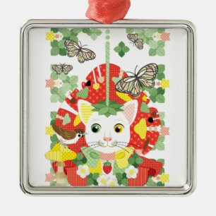苺大福/Strawberry Daifuku Metal Ornament