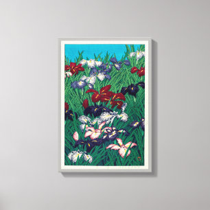 菖蒲, Iris, Hasui Kawase, Woodcut Canvas Print