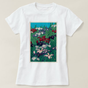 菖蒲, Iris, Hasui Kawase, Woodcut T-Shirt