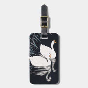 葦にガチョウ, 古邨 White Goose, Koson, Ukiyo-e Luggage Tag