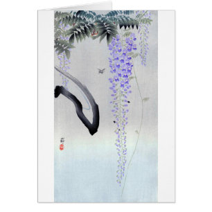 藤の花, 古邨 Flowering Wisteria, Ohara Koson, Woodcut