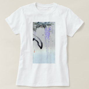 藤の花, 古邨 Flowering Wisteria, Ohara Koson, Woodcut T-Shirt