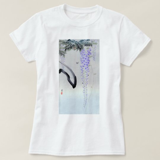 藤の花, 古邨 Flowering Wisteria, Ohara Koson, Woodcut T-Shirt