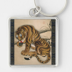 虎図, 若冲 Tiger, Jakuchu Keychain