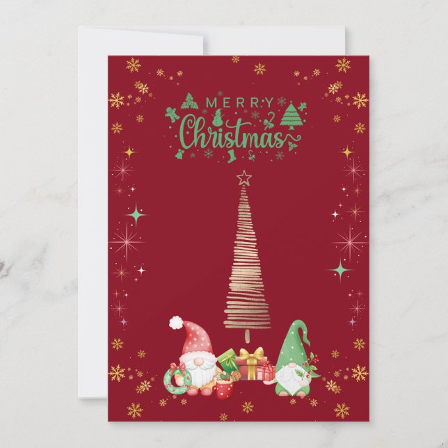 赤色かわいいサンタさんクリスマスカード♡  HOLIDAY CARD (Front)