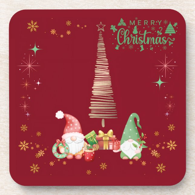 赤色かわいいサンタさんクリスマス♡  COASTER (Front)