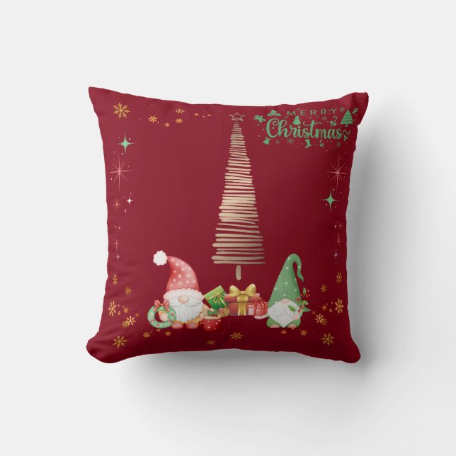 赤色かわいいサンタさんクリスマス♡  THROW PILLOW (Front)