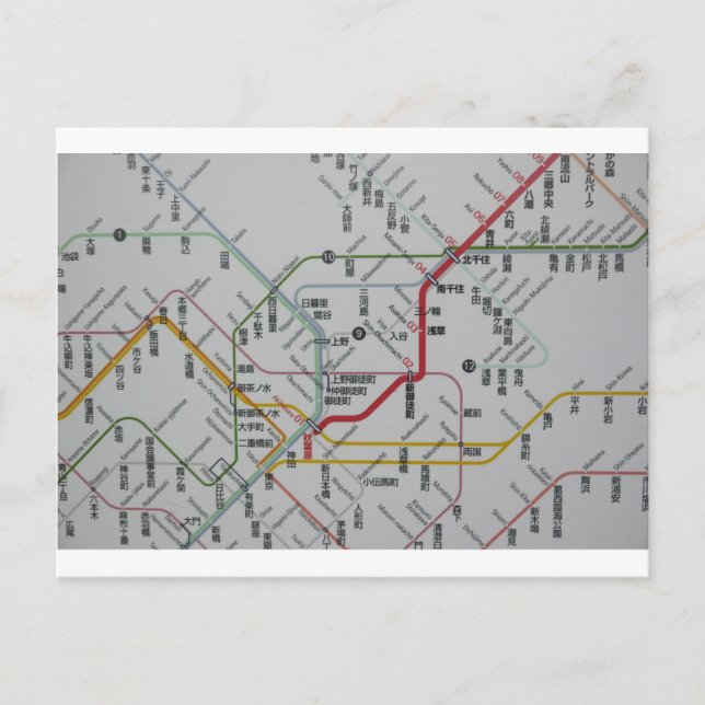 路線図　JAPAN POSTCARD (Front)