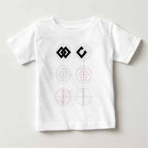 違い釘抜きの作図 BABY T-Shirt