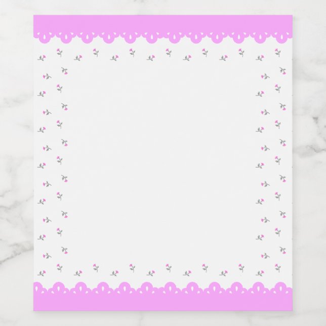 野ばら＆レース（ピンク）      WINE LABEL (Single Label)