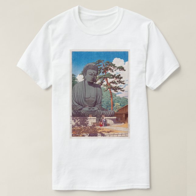 鎌倉大仏, Great Buddha at Kamakura, Hasui Kawase T-Shirt (Design Front)