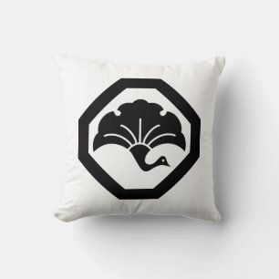 隅切り角に銀杏鶴 THROW PILLOW