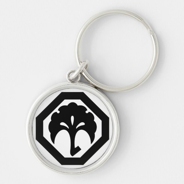 隅切り角に銀杏 KEYCHAIN (Front)