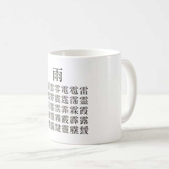 雨と雨冠の漢字 COFFEE MUG (Front Right)