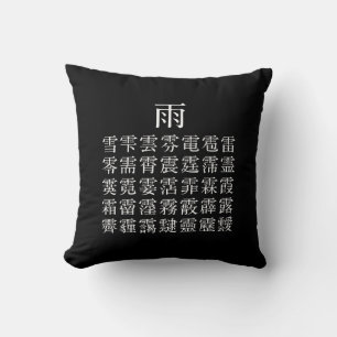 雨と雨冠の漢字 THROW PILLOW