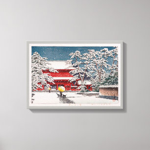 雪の増上寺, Zôjô-ji Temple in the Snow, Hasui Kawase Canvas Print