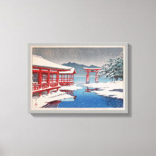 雪の宮島, Miyajima Shrine in Snow, Hasui Kawase Canvas Print