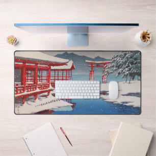 雪の宮島, Miyajima Shrine in Snow, Hasui Kawase Desk Mat