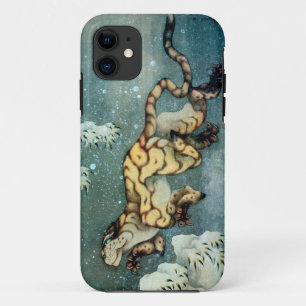 雪中虎図, 北斎 Tiger in the Snow, Hokusai, Art iPhone 11 Case