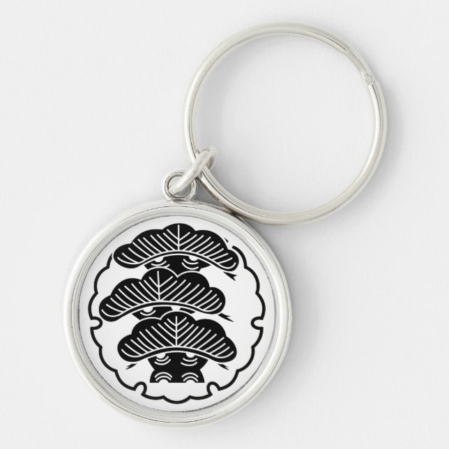 雪輪に出三階松 KEYCHAIN (Front)