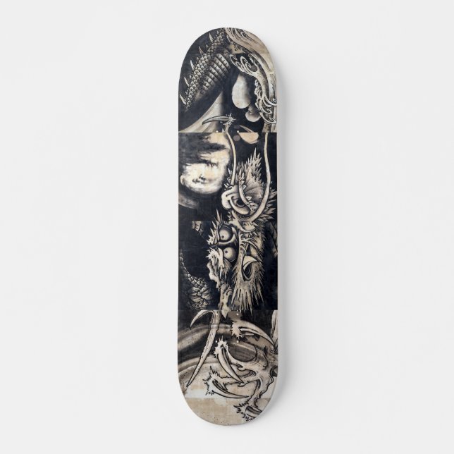 雲龍図, 曾我蕭白 Dragon with Cloud, Sumi-e Skateboard (Front)