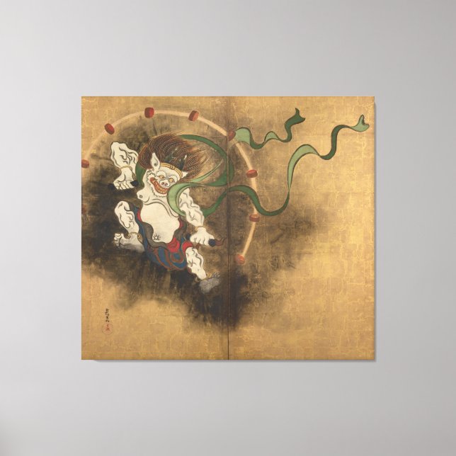 雷神図, 光琳 God of The Thunder, Kōrin, Japan Art Canvas Print (Front)