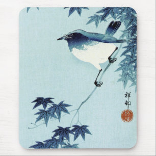 青い鳥, 古邨 Bird in Blue, Koson, Ukiyo-e Mouse Pad