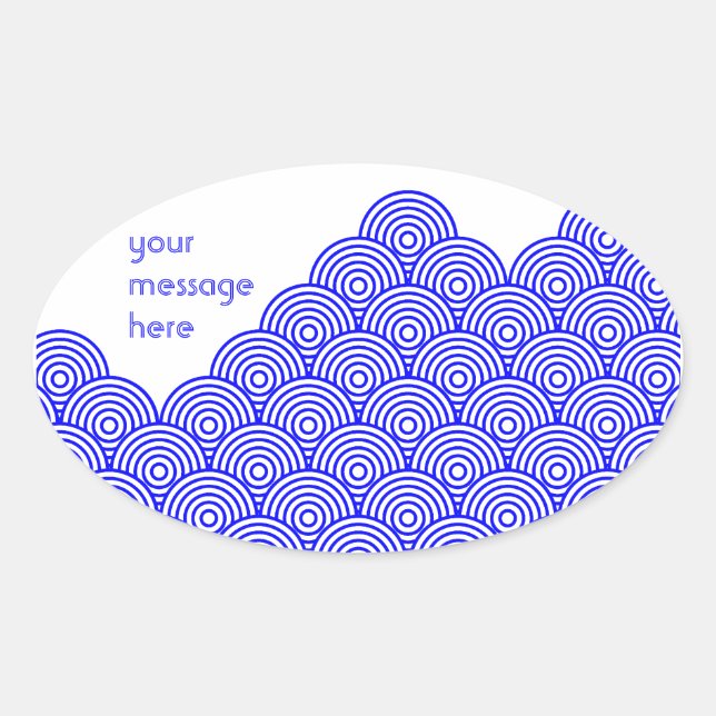 青 海 波 風(青 色) OVAL STICKER (Front)