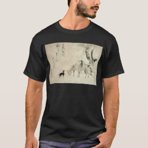 馬の家族, 北斎 Family of The Horse, Hokusai, Sumi-e T-Shirt