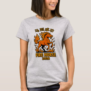 马到成功 – Comic Style Fire Horse Lunar New Year T-Shirt
