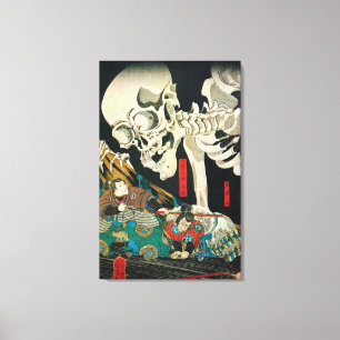 骸骨, 国芳 Skeleton, Kuniyoshi, Ukiyo-e Canvas Print