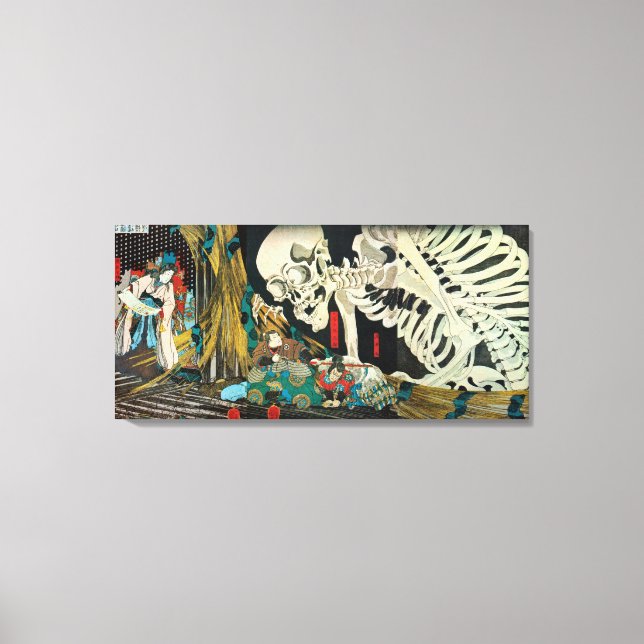 骸骨, 国芳 Skeleton, Kuniyoshi, Ukiyo-e Canvas Print (Front)