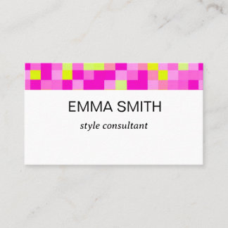 鮮やかなギンガムチェックのキュートな名刺 BUSINESS CARD