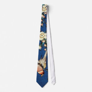 鳥と枝垂桜, 北斎 Bird and Weeping Cherry Tr Tie