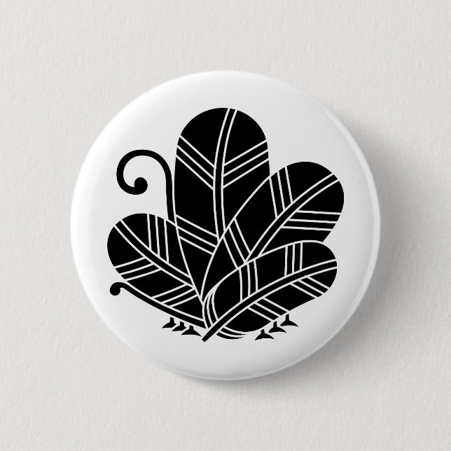 鷹の羽蝶 2 INCH ROUND BUTTON (Front)