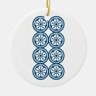 麻雀牌 8筒 / EIGHT OF CIRCLES -MAHJONG TILE- CERAMIC ORNAMENT
