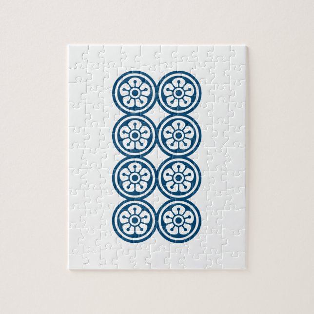 麻雀牌 8筒 / EIGHT OF CIRCLES -MAHJONG TILE- JIGSAW PUZZLE (Vertical)
