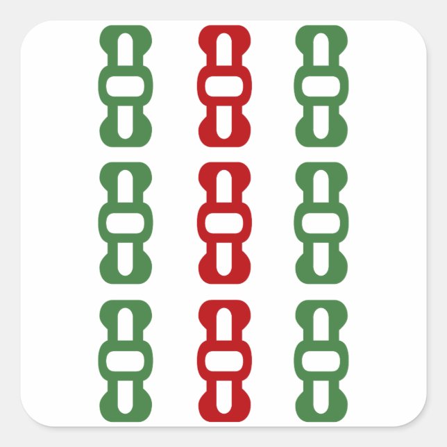 麻雀牌 9索 / NINE OF BAMBOOS -MAHJONG TILE- SQUARE STICKER (Front)