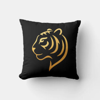 黄金の虎 Gold Tiger – Japanese Minimalist Throw Pillow
