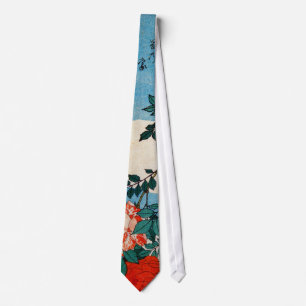 黄鳥と薔薇, 北斎 Yellow Bird and Rose, Hokusai, Ukiyo-e Tie