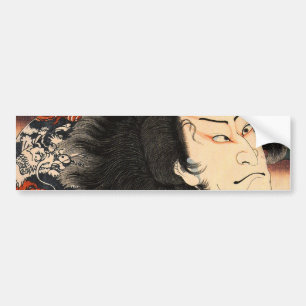 龍の刺青の役者, 国芳 Actor of Dragon's Tattoo, Ukiyoe Bumper Sticker