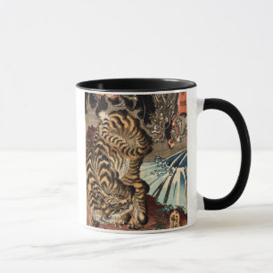 龍虎, 国芳 Tiger & Dragon, Kuniyoshi, Ukiyo-e Mug