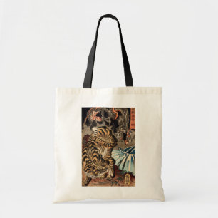 龍虎, 国芳 Tiger & Dragon, Kuniyoshi, Ukiyo-e Tote Bag