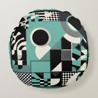 민트패턴 액자 ROUND PILLOW