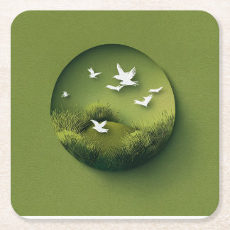 초록액자  SQUARE PAPER COASTER