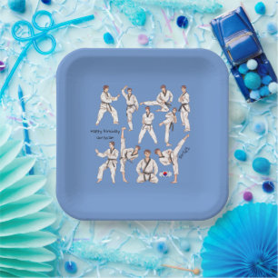 태권도 Taekwondo Korean Martial Art Personalized Paper Plate