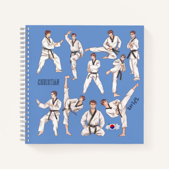 태권도 Taekwondo Martial Art 5 Tenets Personalized Notebook (Front)